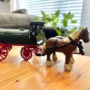 ERTL Red Crown Gasoline Horse-Drawn Tank Wagon Coin Bank Standard Oil EUC